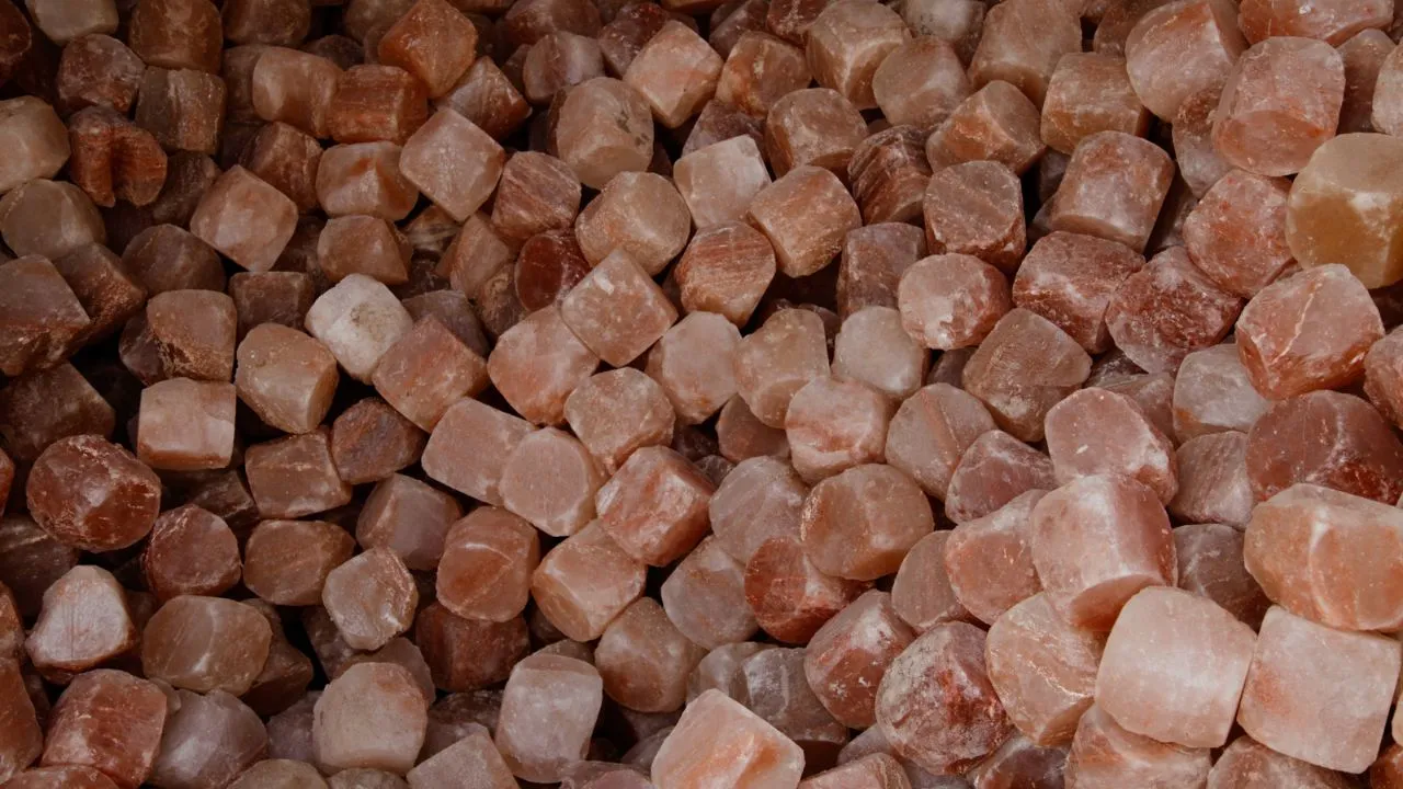 pink Himalayan salt cubes.
